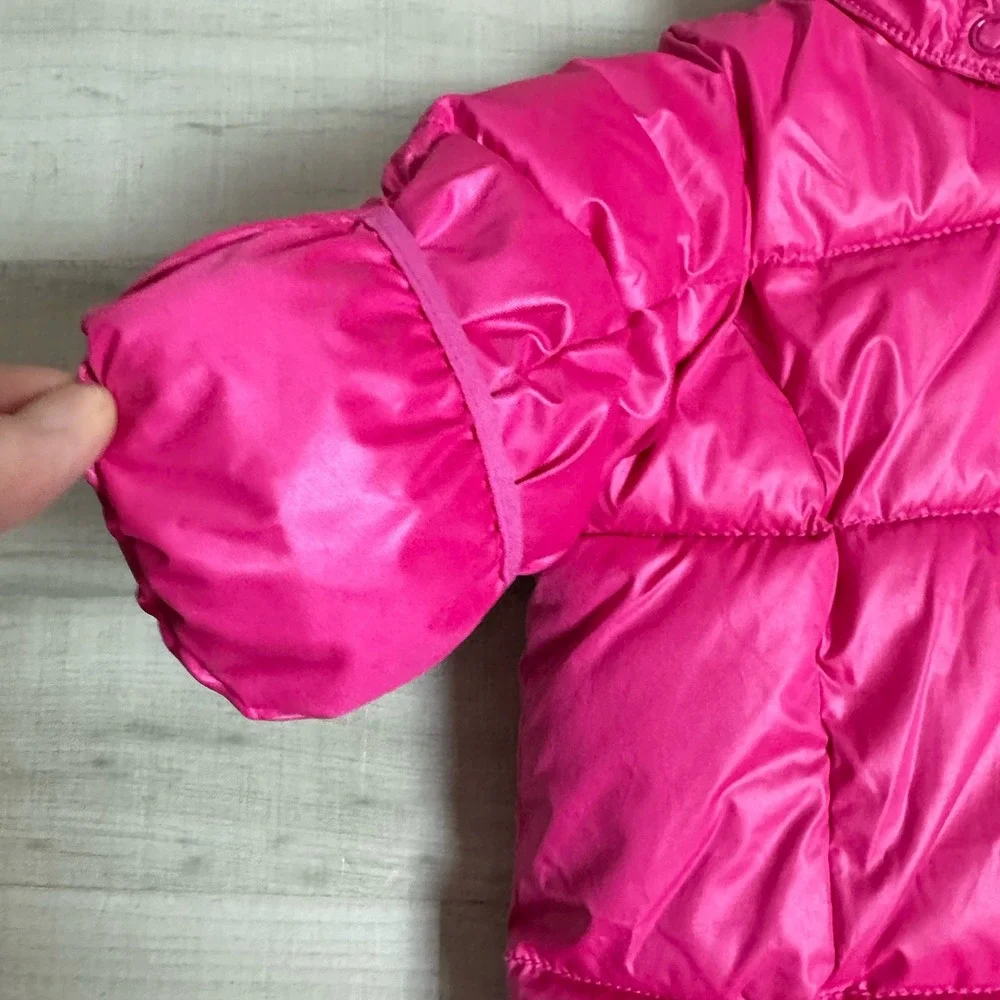 Baby Gap 0-3‎ Mo Bright Pink WARM BUNTING Puffer Fleece Snow Suit Baby Girl